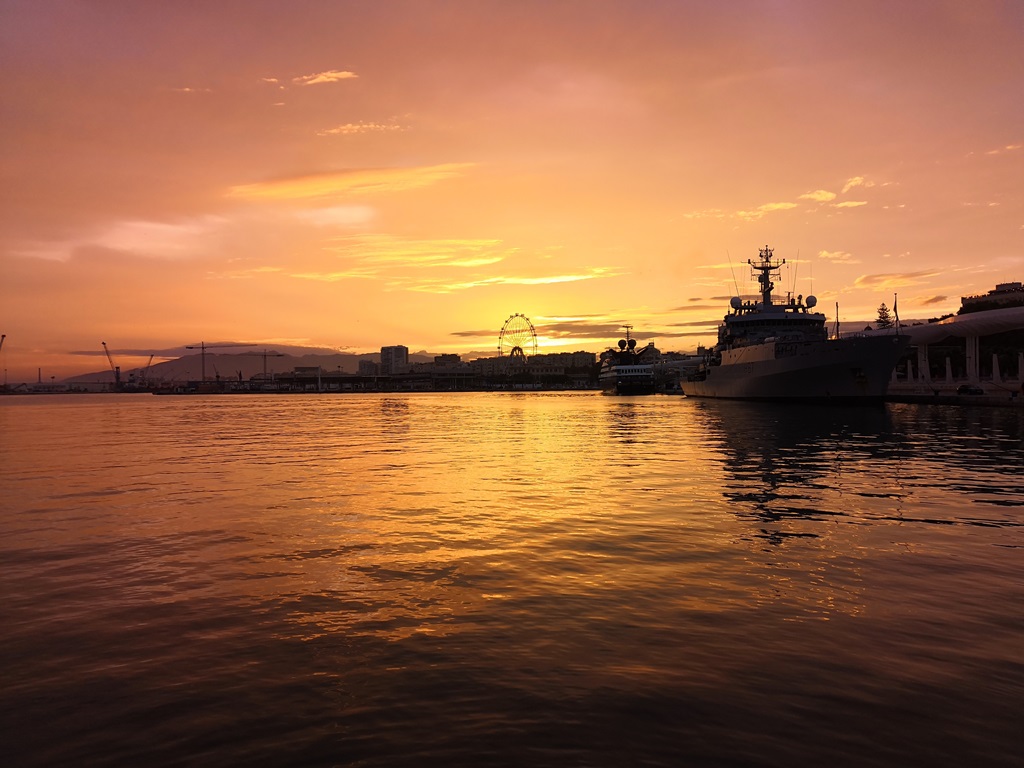 Sonnenuntergang Málaga Muelle Uno