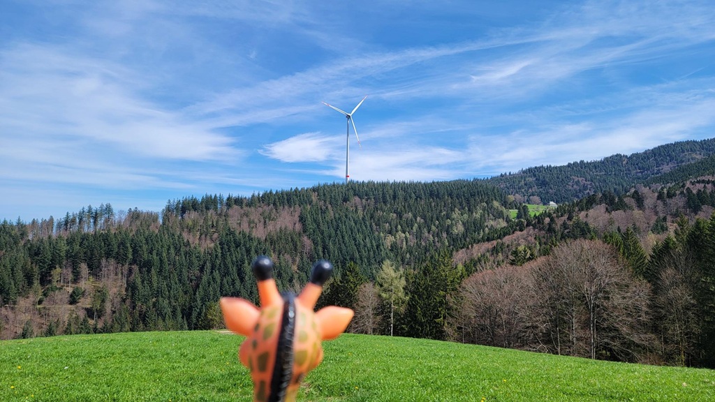 Blick auf Windrad auf dem Schauinsland